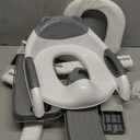 Potty Training Seat, SKYROKU Upgrade Toddler Toilet Seat for Kids Boys Girls, 2 in 1 Potty Training Toilet, Splash Guard Anti-Slip Pad Step Stool, New Sector-Shape Stabilized Base (8899+Grey)