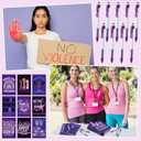 18 Pcs Domestic Violence Awareness Month Gifts, End The Silence Notebook & Purple Ribbon Pens Set for International Day for The Elimination of Violence Against Women, School Public Charity Gift