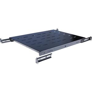 Raising Electronics Fixed Rack Server Shelf 1U 19 Inch Shelves 4 Post Rack Mount Adjustable Deep for Server Network Rack (21.5-28Inch Depth) (21.5''-28'' Depth, Black 21.5''-28'' Depth)