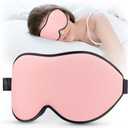 LitBear Sleep Masks for Women, Pink Eye Mask for Sleeping, Comfortable Night Sleeping Mask, Soft Contoured Eye Cover for Sleeping with Elastic Strap for Side Sleeper Men Flying Shift Worker