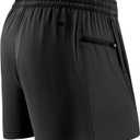 MIER Men's 3 Inch Athletic Running Shorts with Brief Liner Quick Dry Gym Active Workout Lined Shorts with Zipper Pocket