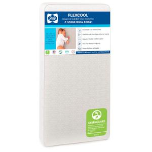 Sealy Baby Flex Cool 2 Stage Crib Mattress and Toddler Bed Mattress, Breathable Hybrid Coil Design, Waterproof Cotton Surface, GREENGUARD GOLD Certified, Standard 52x28 Size