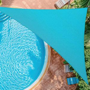 8'x8'x8' Sun Shade Sail Curved Commercial Outdoor Shade Cover Turquoise Triangle Heavy Duty Permeable 185GSM Outdoor Shades for Patio Garden Sandbox