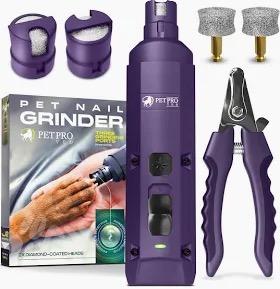 PETPROVED Dog Nail Grinder Quiet Dog Nail File Pet Nail Grinder for Dogs Quiet Cat Nail Trimmer for Large Dogs Small Medium Dog Toenail Grinder Electric Dog Nail Trimmer for Small Dogs (Purple)