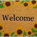 Storm Stopper Doormat Welcome Sunflowers All Weather Heavy Duty Mat 100% Natural Coir Face Non-Slip Outdoor Home Dcor Absorbent, Fade Resistant & Pet Friendly 18 x 28