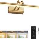 Picture Light for Wall, Gold, RF Remote, USB Charging