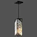 Black Pendant Lights Kitchen Island 1 Pack, Mini Crystal Chandeliers, Modern Pendant Lights Ceiling Lighting Fixtures for Kitchen Island, Dining Room, Bedroom