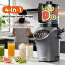 Juicer Machines with 6.5" Large Chute,4-in-1 Cold Press Juicer for Whole Vegetables Fruits,AC Motor,120oz Large Capacity, Makes Juice,Nut Milk & Sorbet,Premium Gray,Easy to Clean.(Advanced Space Gray)
