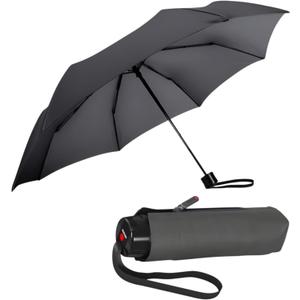 Knirps T.020 Small Manual Open Close Rain Umbrella - Compact Travel Umbrella for Adults (Dark Grey)