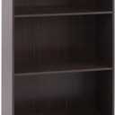 Furinno Basic 3-Tier Bookcase Storage Shelves, Dark Brown