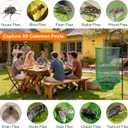 8 Pack Fly Traps Outdoor Hanging, Ranch Fly Traps with Food Bait Tray, Fly Catcher Cage for Indoor or Outdoor Family Farms, Park