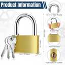 Yaocom Solid Brass Keyed Padlock, Small Padlocks Keyed Alike Yellow Gym Lock, Strong Padlock with Key for Luggage Toolbox(40 Pcs,30 mm)