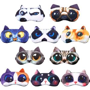 Syhood 10 Pack Funny Blindfolds for Party Game Cute Animal Sleep Mask Cat Dog Soft Blindfold Eye Cover with Adjustable Strap for Adults Men Women