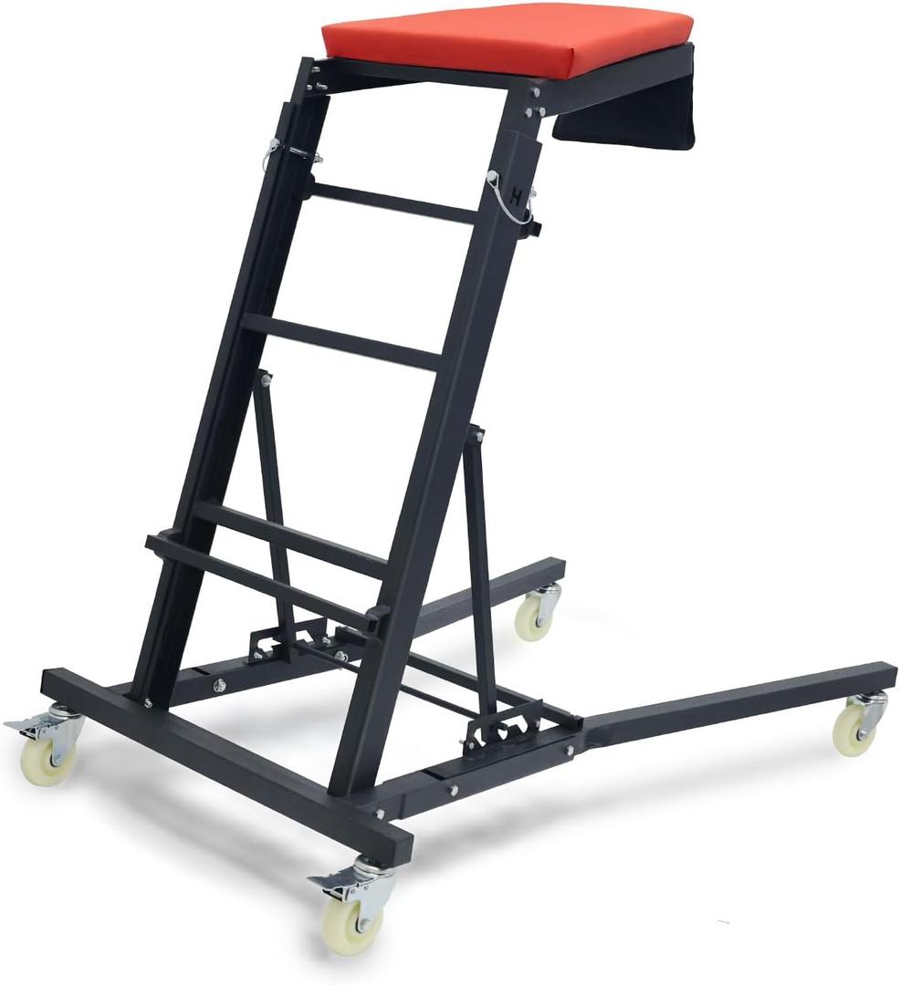 Large Topside Creeper 48"-76" Height Range, 400 LBS Capacity Automotive Creeper Top Side Creeper Foldable Car Creeper with 4 Caster Wheels and Padded Deck for Auto Repair Maintenance