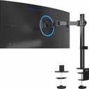VIVO Single 13 to 38 inch Ultrawide Monitor Arm Desk Mount, Regular Screens up to 32 inches, 22 lbs capacity, Fully Adjustable Stand with C-Clamp and Grommet Base, Black, STAND-V001 (16" Tall)