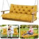 GZXAGZJ Porch Swing Cushions Outdoor 60x40 inch Waterproof Thicken 5" Outdoor Swing Replacement Cushions with Backrest and Ties Patio Swing Cushion for Outdoor Furniture Backyard Bench Garden(Yellow)