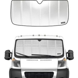Pigenius Windshield Sun Shade for Dodge Promaster 2014-2026. Reflective Aluminum Film Front Window Sunshade - BLAZBLOCK