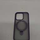 TORRAS Ultra Magnetic Ostand for iPhone 15 Pro Case [Fit for MagSafe] [Sturdy Stand & Ring Holder] Mil-Grade Shockproof Matte Anti-Scratch Slim Protective Kickstand Phone Case, Purple 6.1"