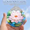 Lotus Stained Glass Ornament - Christmas Tree Decorations, Lotus Ornaments for Christmas Tree, Holiday Presents