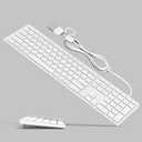 Yivandi Wired Keyboard for Apple Computer Sleek Aluminum Housing,Precise106 Keys Compatible to Mac OS,Plug-N-Play iMac/Mac/MacBook Keyboard with Numeric keypad (White)
