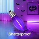 2xC7 Halloween Light Replacement Bulbs, Led Clear Purple Light Bulbs, 0.6 W C7 Bulb E12 Candelabra Base for Christmas Thanksgiving Xmas Tree Holiday Patio Outdoor String Lights Decor -12 Pack 
