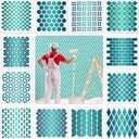 12 Sets Geometric Honeycomb Stencils Painting Art Templates Stencils for Scrapbooking Drawing Tracing DIY Furniture Wall Floor Decor (11.8 x 11.8 Inch)