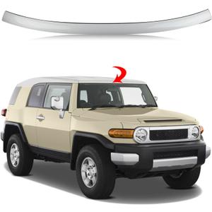 Front Windshield Molding w/Side Clips Upper Top Windshield Reveal Molding Fit for 2007 2008 2009 2010 2011 2012 2013 2014 Toyota FJ Cruiser White 75503-35060-A0 75503-35010
