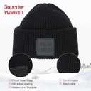S-noilite Beanie Wig Hair Extensions,18 Inch Long Wavy Hair Extensions with Knitted Hat Wigs for Women Winter Medium Brown with Dark Blonde