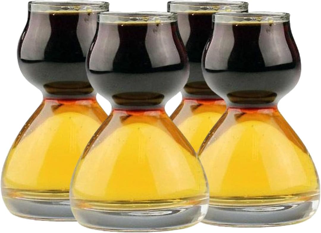 QUAFFER Double Bubble Layered PLASTIC Shot Glass  Clear Chaser Shot Glass Jigger for Smooth Tasty Shots  Fun Unique Split Shot Glasses Barware (Set of 4) (3.5 Ounces) QUAFFER Double Bubble Layered PLASTIC Shot Glass  Clear Chaser Shot Glass Jigger for Smooth Tasty Shots  Fun Unique Split Shot Glasses Barware (Set of 4) (3.5 Ounces)
