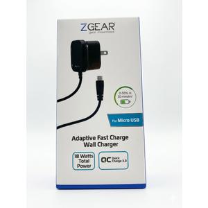 Zgear (18w) Adaptive Fast Charge Usb-c Wall Charger - Black
