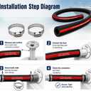 1.5" ID 48" Length Flexible Marine Fuel Filler Hose for FillerNeck with Two Hose Clamps, Fuel Tank Vent and Exhaust Hose, 1-1/2 Fuel Fill/Marine Exhaust Hose for Gasoline Methanol Ethanol Fuel, 58524