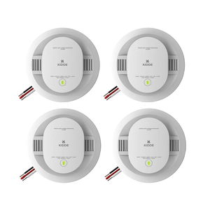 Kidde Hardwired Smoke & Carbon Monoxide Detector, AA Battery Backup, Voice Alerts, Interconnectable, LED Warning Light Indicators, 4 Pack