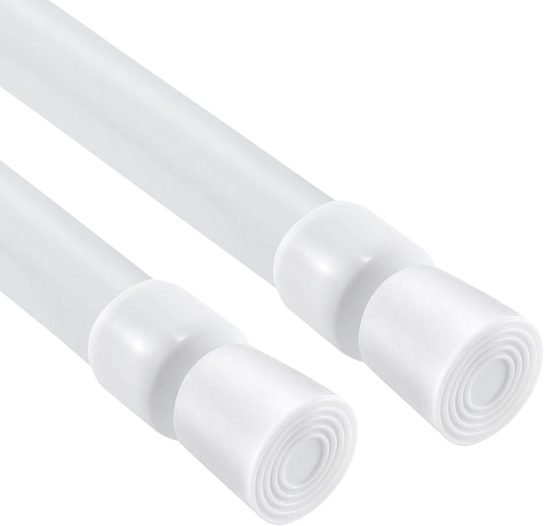 YYWL&HP Spring Tension Curtain Rod White 2Pack Adjustable Length 53-98 Inch, Diameter 0.86 Inch, Self-Extending Adjustable Length Hanging on Windows, Doors