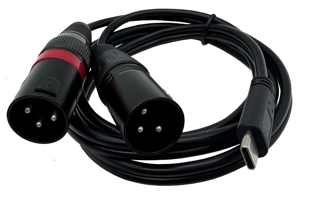 Halokny Typec to Dual XLR Male Adapter, High-Speed USB-C to 2 XLR Male Cable for Professional Audio, Durable Type-C to XLR Splitter for Microphones and Audio Interfaces 3.3ft