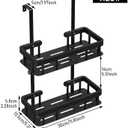 Over Door Shower Caddy, Black Rustproof Bathroom Organizer, 2-Tier Storage Rack, 11.81x5.31 Inch Shelves, No Drilling Required