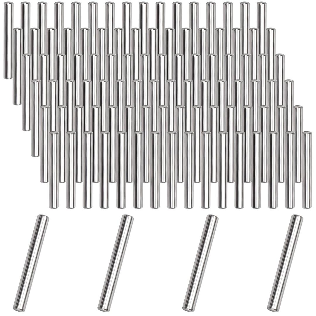 Yarlung 100 Pcs Stainless Steel Dowel Pins, 5 mm x 40 mm Shelf Bracket Pegs Metal Shelf Pins Support Pegs Fastener Elements for Cabinets Shelves Furniture