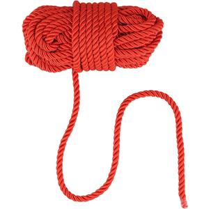 ZOENHOU 3 Pack 32 Feet 8 mm Red Soft Cotton Rope, Durable Thick Silk Rope
