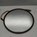 POZINO Round Mirror, 15" Rope Hanging Mirror, Farmhouse Circle Mirrors, Black Metal Frame Wall Mirrors for Bathroom, Bedroom, Living Room, Entryway, Fireplace, Home Decor