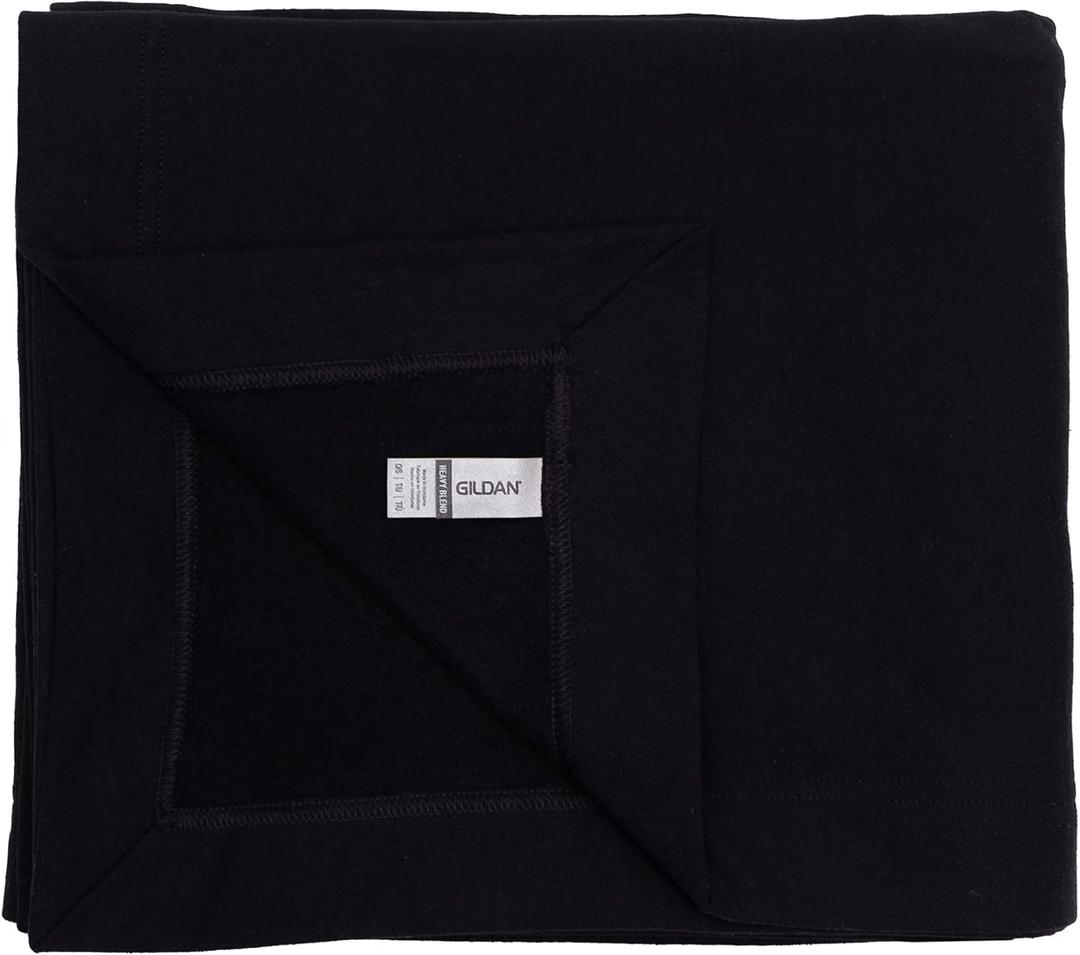 Gildan Heavy Blend Fleece Blanket, Style G18900, Black, 50" x 60", Black