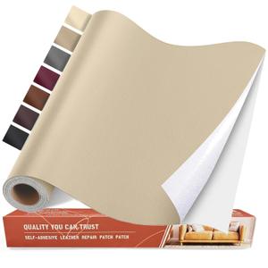 Self Adhesive Leather Repair Patch Kit, 31.5 in x 16 in Large Vinyl Leather Repair Tape for Furniture, Car Seat, Couch, Sofa, Chair Beige