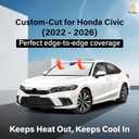 EcoNour Windshield Sunshade Compatible for Honda Civic 11th Gen 2022-2024 2025 2026 Including LX, Sport, EX, Touring, and Si Window Sun Shade Cover, UV Heat Blocker & Protector, Car Accessories