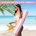 Teenyyou 2 Pcs Beach Umbrella Storage Bag Foldable Waterproof Beach Bag for Umbrellas with Wide Padded Shoulder Strap & Molded Carry Handle Summer Stripe Patio Storage Carrying Covers (Pink and White)