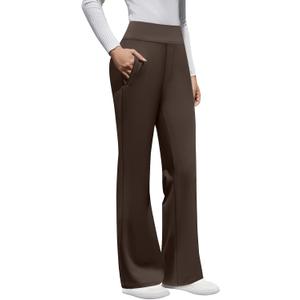 DLOODA Womens High Waist Dress Pants Business Casual Work Pants Stretchy Bootcut Pull On Slacks Office Trousers with Pockets L