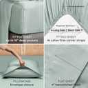 Bambaw King Sheets Set 4pcs 100% Viscose Derived from Bamboo Sheets King Size Deep Pocket, Fits Up to 16'', Luxury Bedding, Super Soft & Cooling Sheet Set (Sea Glass)