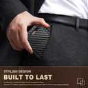 Trifold Wallet for Men - Real Leather Wallet with ID Window, RFID Protection, Coin Pocket & Card Slots - Premium Leather Wallet for Men (Carbon Fiber, Black)