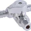 SharkBite 1/2 x 1/2 x 1/4 Inch OD Compression Crimp Tee Stop, Quarter Turn, Brass Plumbing Fitting, PEX Pipe, PE-RT, UC24983Z