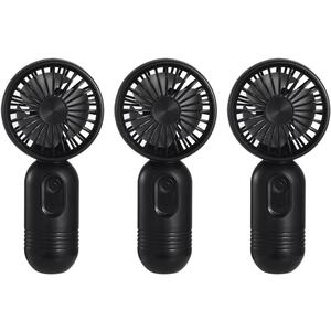 VanSmaGo Portable Mini 3-pack Handheld Personal Small Fan with 3-speed for Travel, USB Rechargeable Battery Operated Eyelash Fan, Black