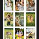 DUENPY 13x19 Collage Picture Frame 4x6 Picture Frames Collage Wall Decor Displays Nine 4x6 inch Photos Horizontal Wall Mounting Display and Vertical Black