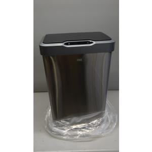 EKO Mirage-T 50 Liter / 13.2 Gallon Touchless Rectangular Motion Sensor Trash Can, Brushed Stainless Steel Finish