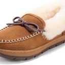 Dearfoams womens Genuine Australian Shearling Moccasin Slipper - Gladstone Indoor Outdoor House Shoe Size 8